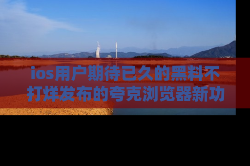ios用户期待已久的黑料不打烊发布的夸克浏览器新功能上线啦！