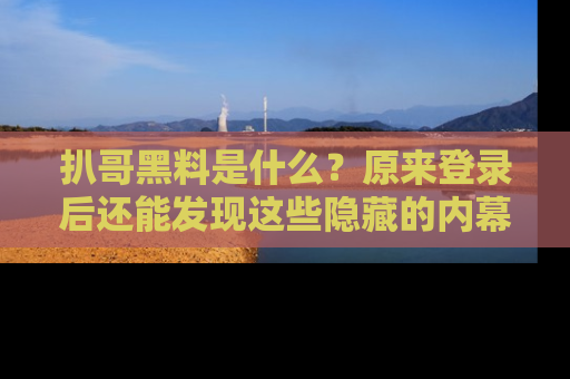 扒哥黑料是什么？原来登录后还能发现这些隐藏的内幕！