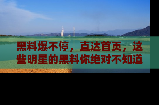 黑料爆不停，直达首页，这些明星的黑料你绝对不知道！