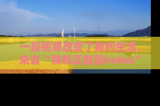一段视频改变了我的生活,来自“黑料正能量index”的真实分享