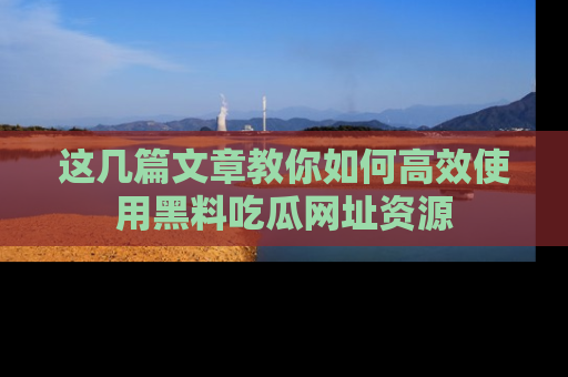 这几篇文章教你如何高效使用黑料吃瓜网址资源